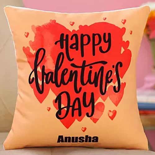 Personalised Valentine Day Heartful Cushion 
